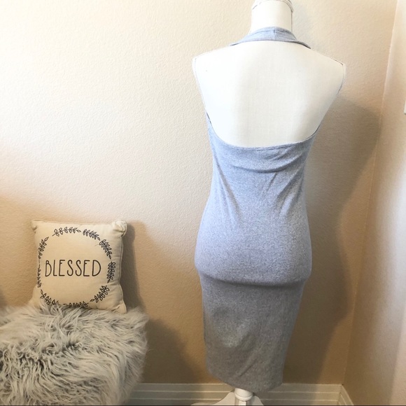 3/30 Zenana Outfitters gray half zipper midi dress - Picture 5 of 6